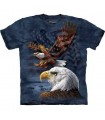 Eagle Flag Collage - Patriotic Eagle T Shirt by the Mountain