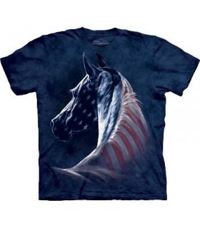 Patriotic Horse Head - Patriotic T Shirt by the Mountain