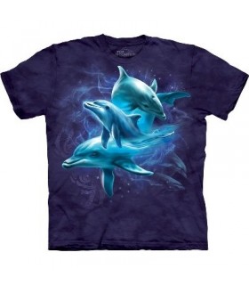 Dolphin Collage - Sealife T Shirt by the Mountain